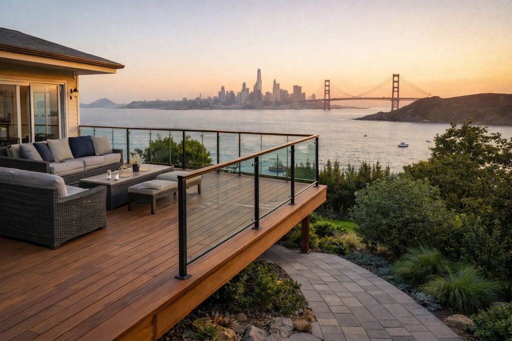 Bay Area Deck with the Golden Gate Bridge in the background.