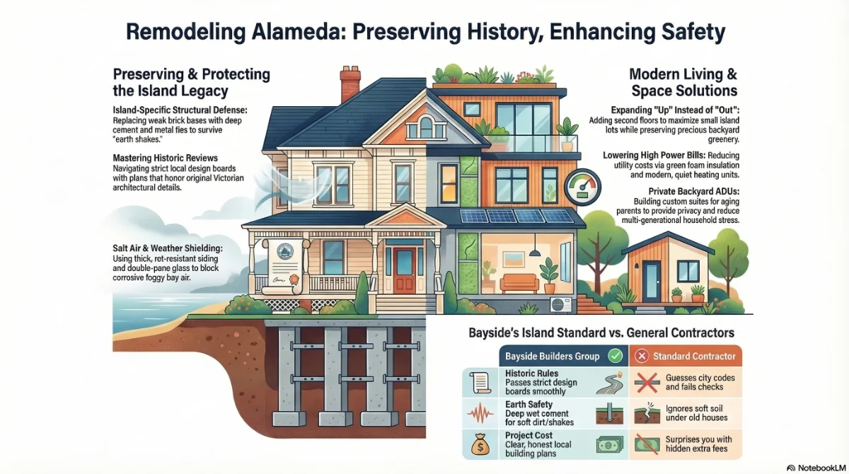 Illustration of a remodeled house in Alameda.