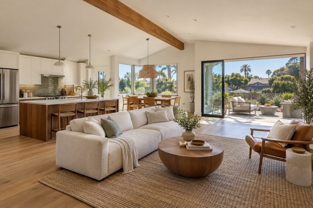 Sunlit mid-century coastal home remodel